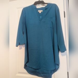 Coldwater Creek Teal V-Neck Tunic